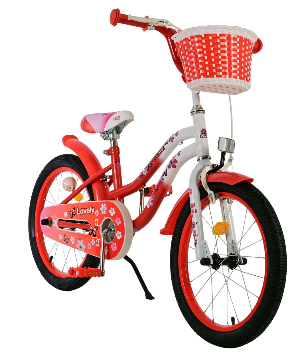 Volare Kinderfahrrad – Mädchen – 18 Zoll – rot-weiß