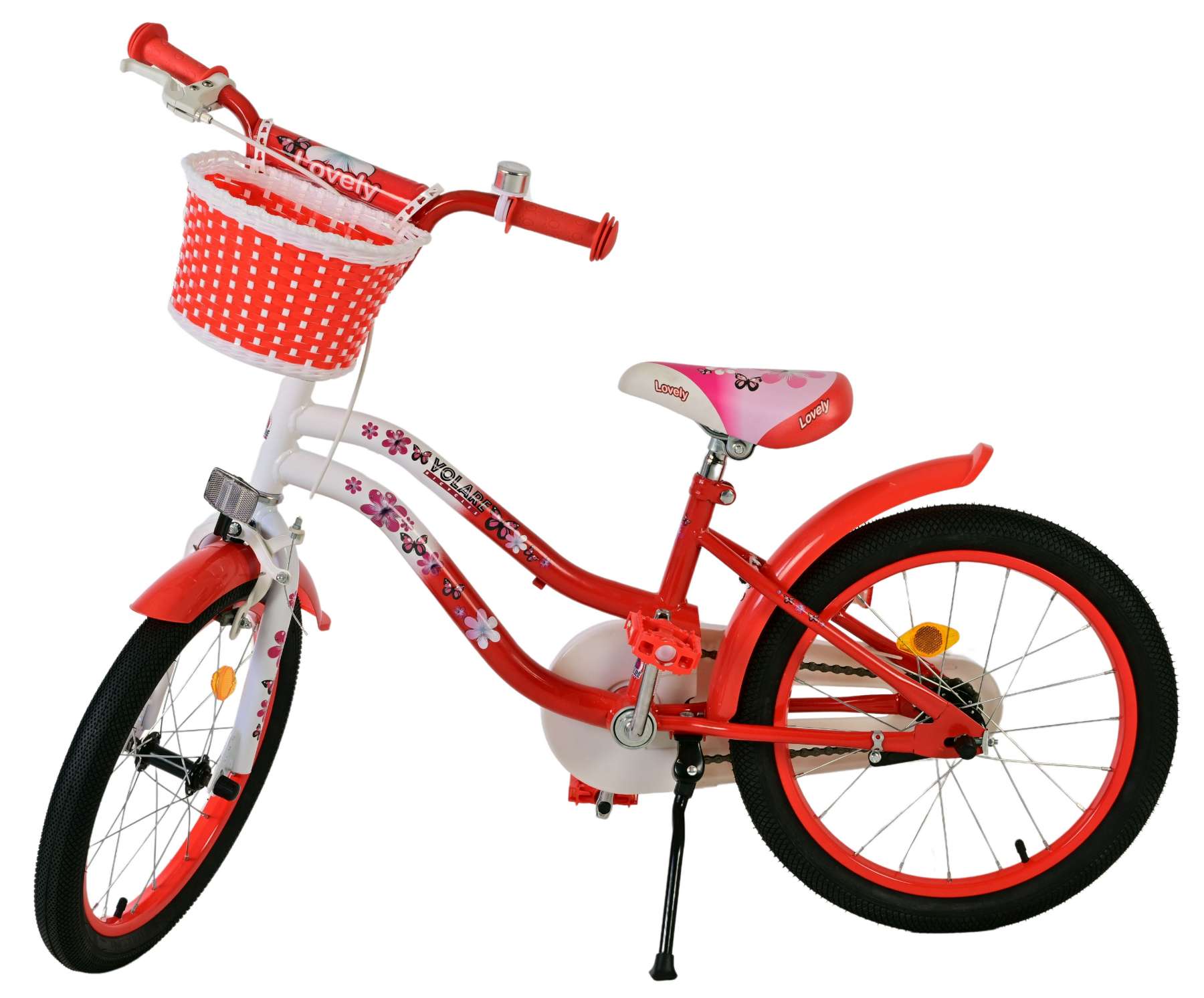 Volare Kinderfahrrad – Mädchen – 18 Zoll – rot-weiß