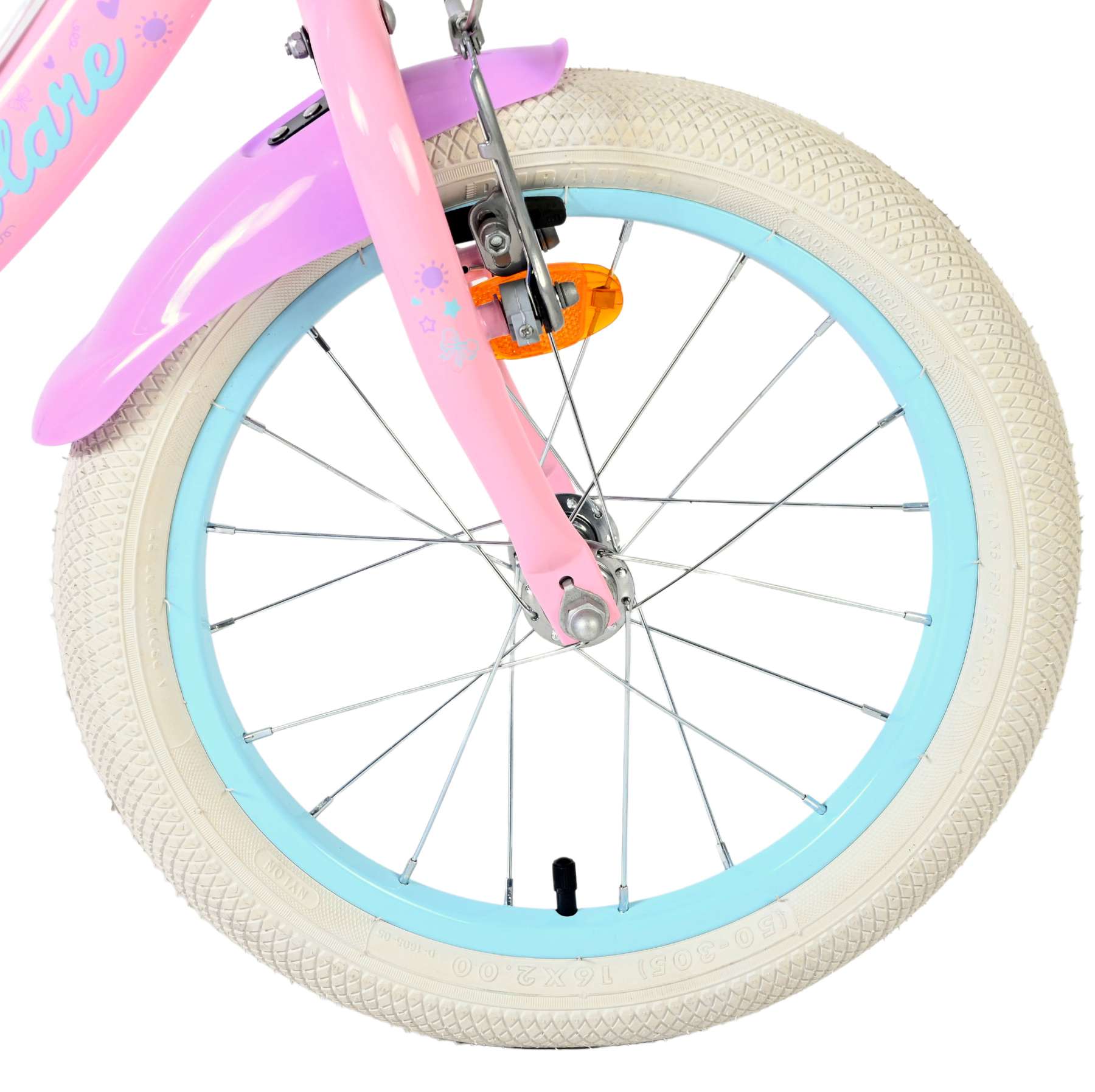 Volare Olivia Kinderfahrrad - Mädchen - 16 Zoll - Rosa - Zwei Handbremsen