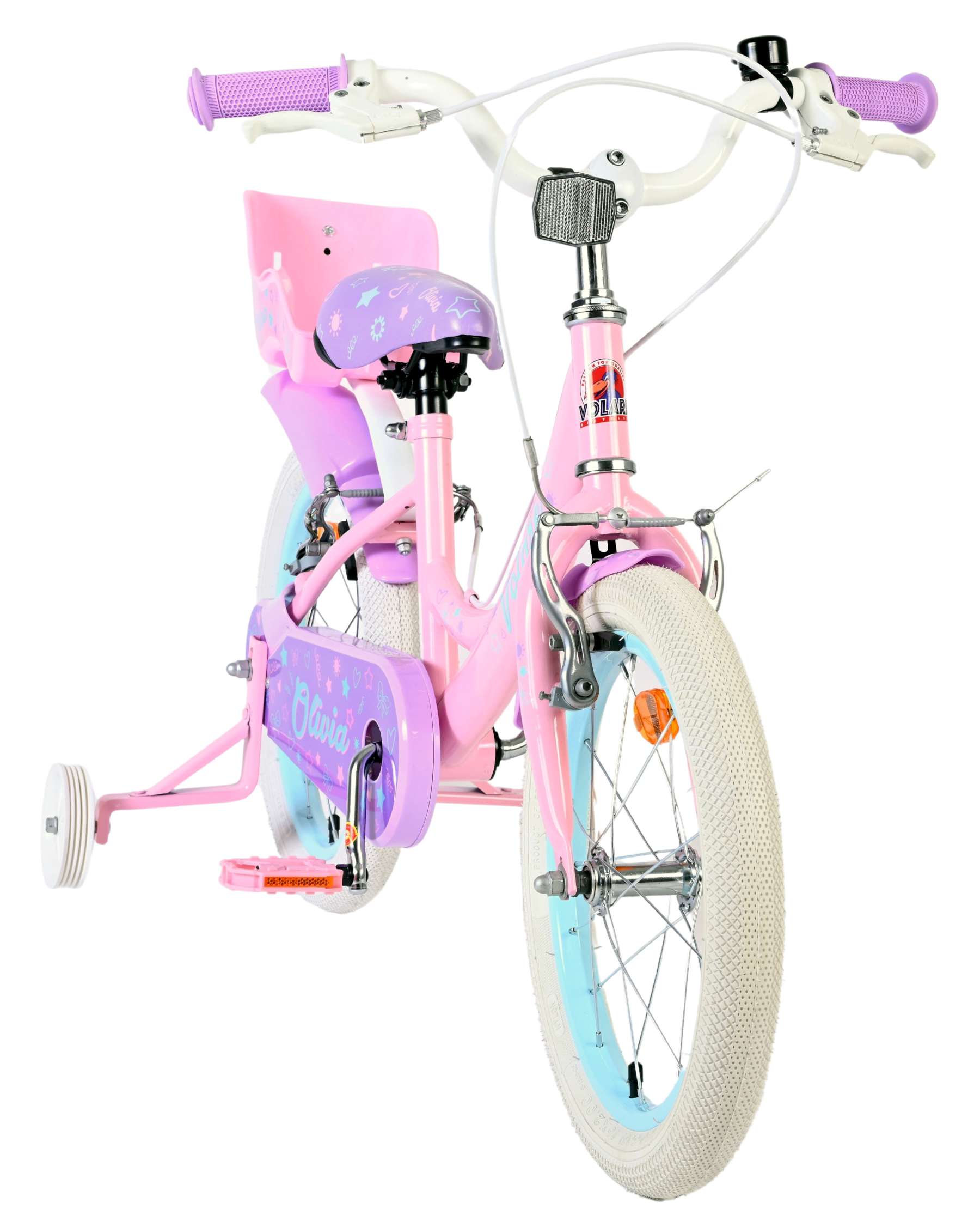 Volare Olivia Kinderfahrrad - Mädchen - 16 Zoll - Rosa - Zwei Handbremsen