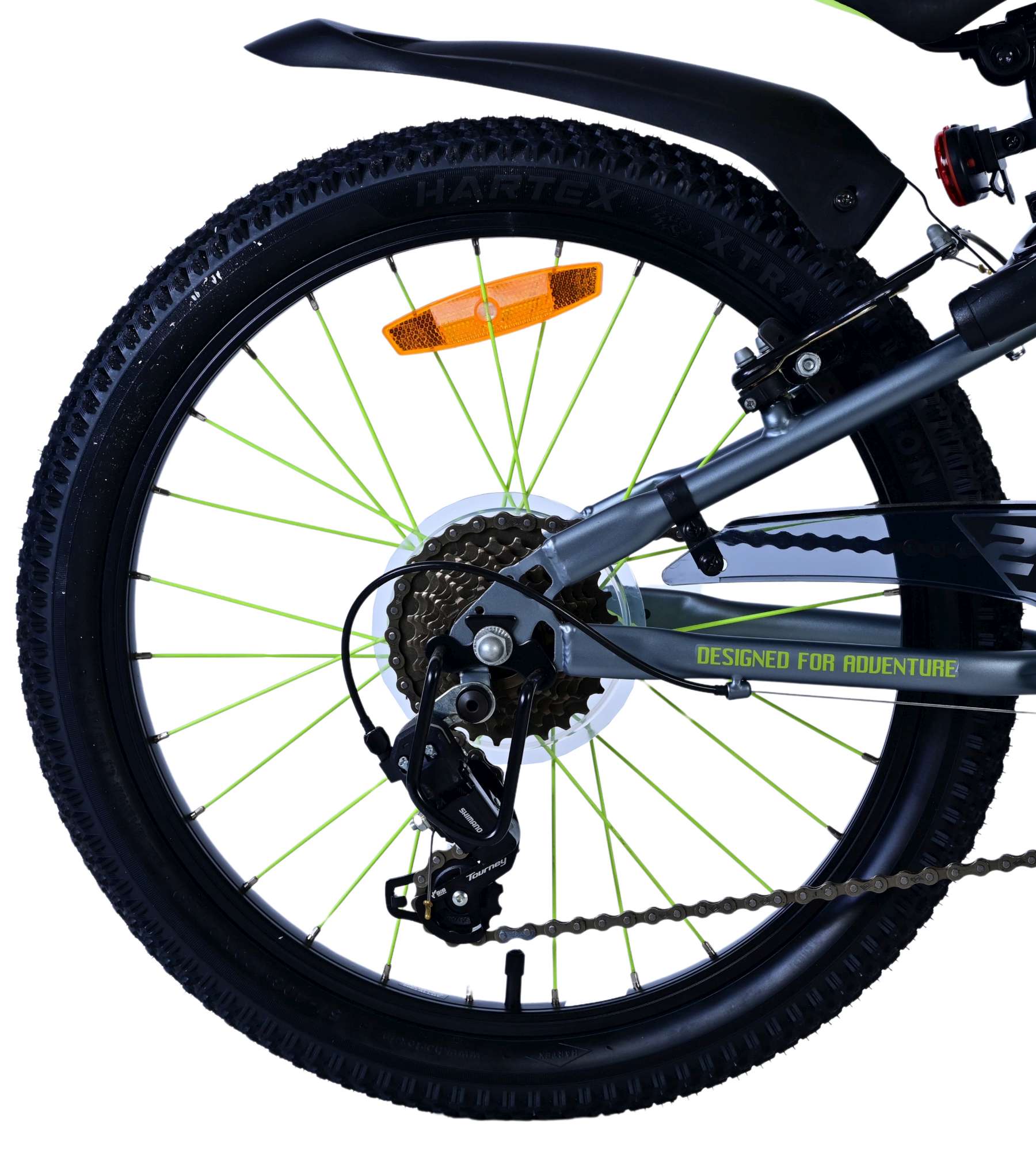 Volare rocky kinderfiets - 20 inch - 7 speed - groen grijs