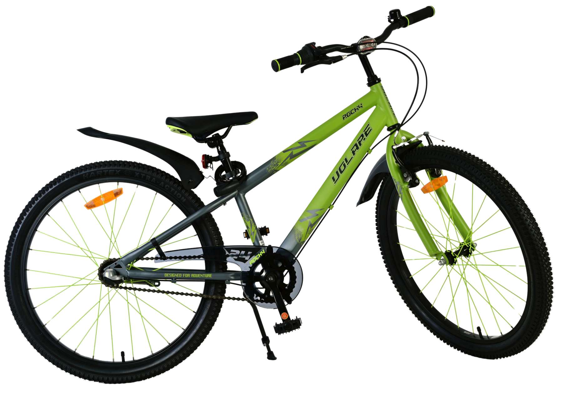 Volare 24 inch fiets rocky 3v remnaaf groen grijs 42414