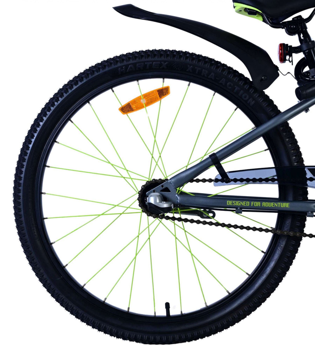 Volare 24 inch fiets rocky 3v remnaaf groen grijs 42414