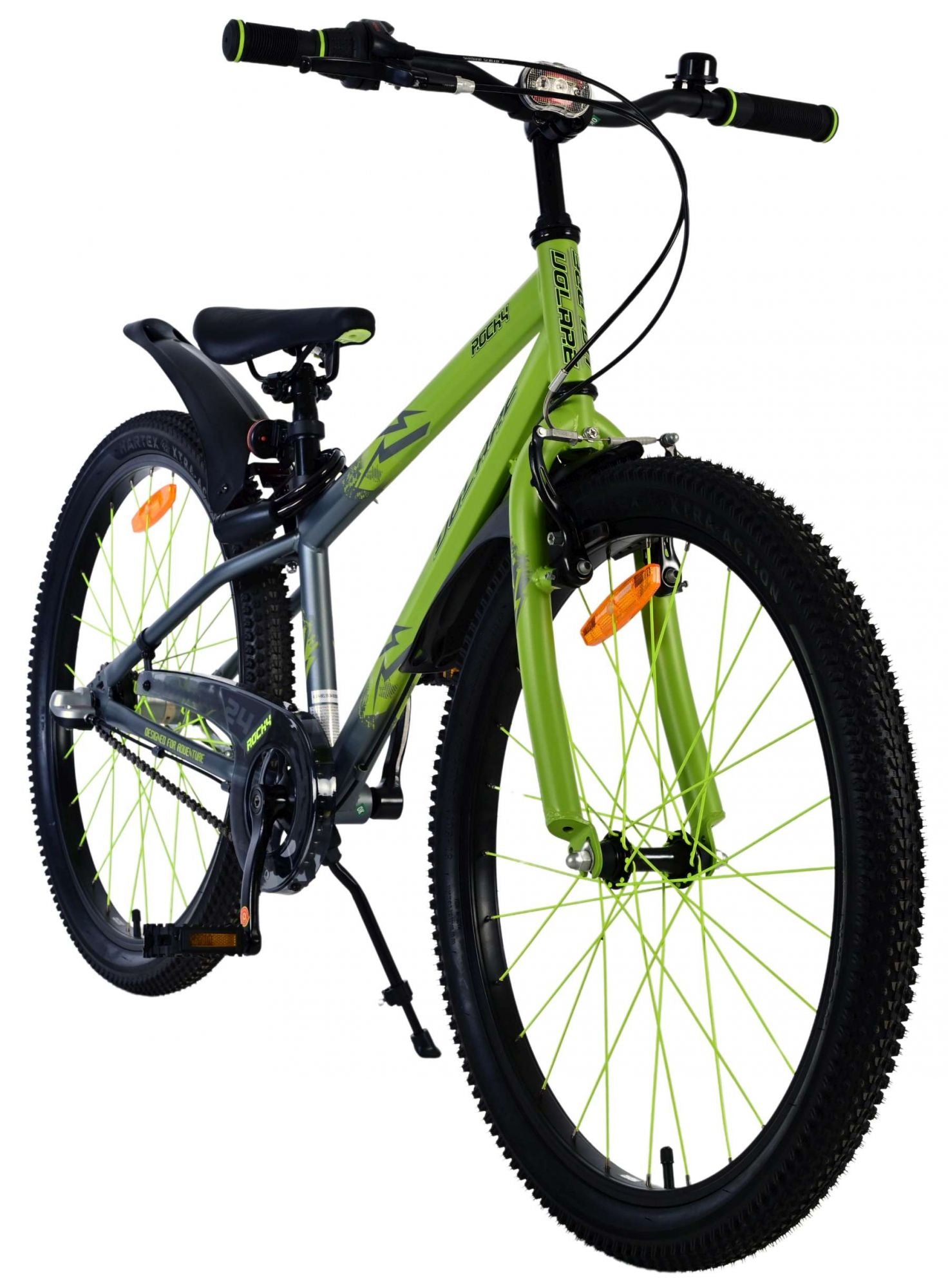 Volare 24 inch fiets rocky 3v remnaaf groen grijs 42414