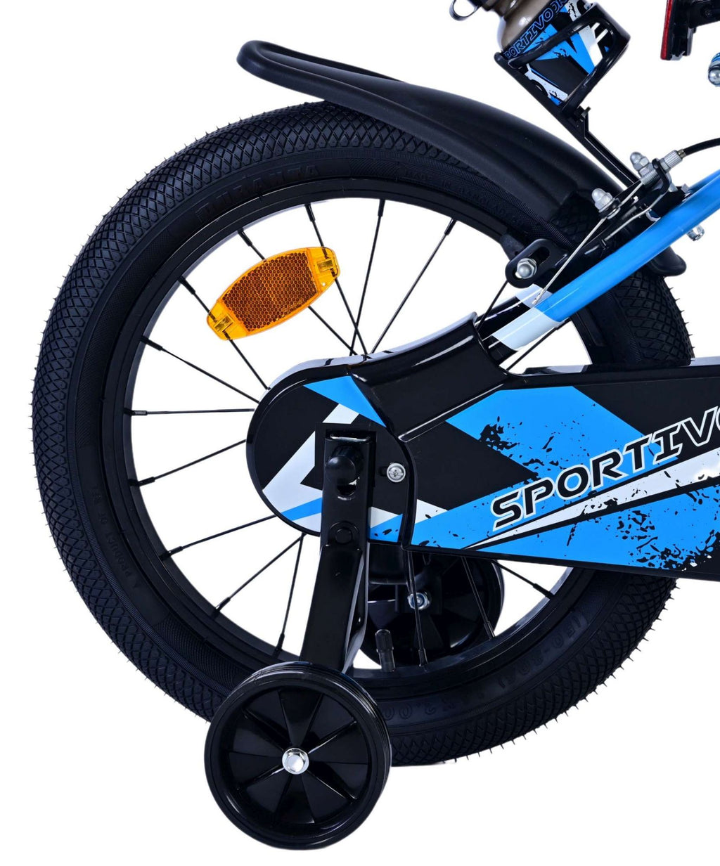 Volare sportivo kinderfiets - jongens - 16 inch - blauw zwart - twee handremmen