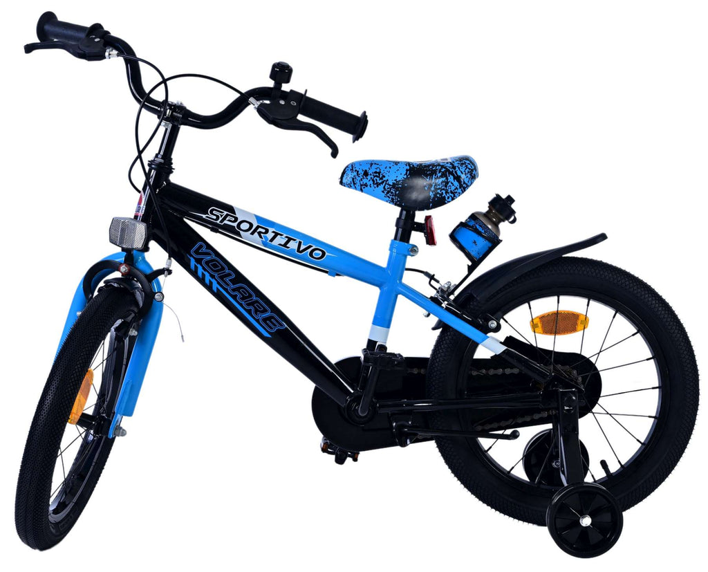 Volare sportivo kinderfiets - jongens - 16 inch - blauw zwart - twee handremmen