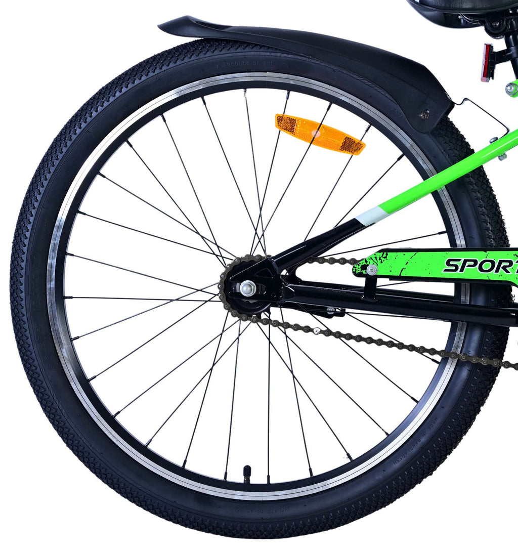 Volare sportivo kinderfiets - jongens - 24 inch - zwart groen