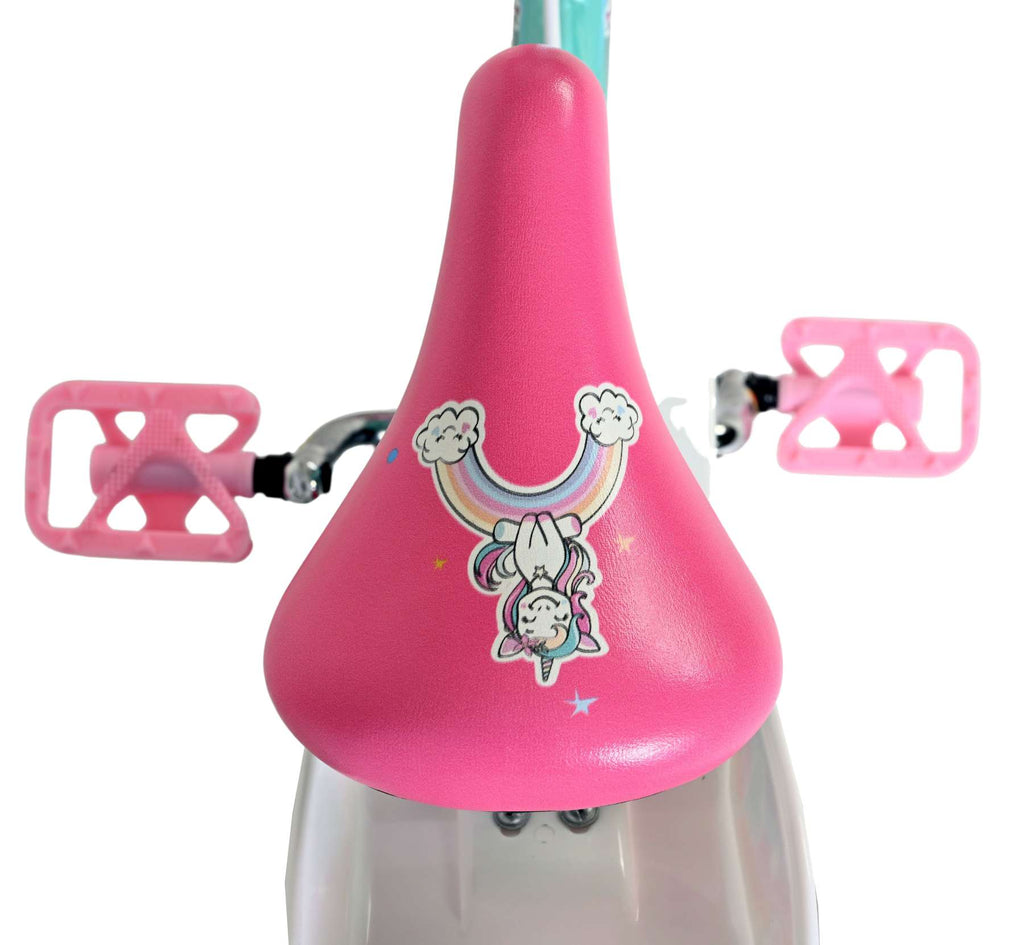 Volare unicorn kinderfiets - meisjes - 14 inch - groen - twee handremmen