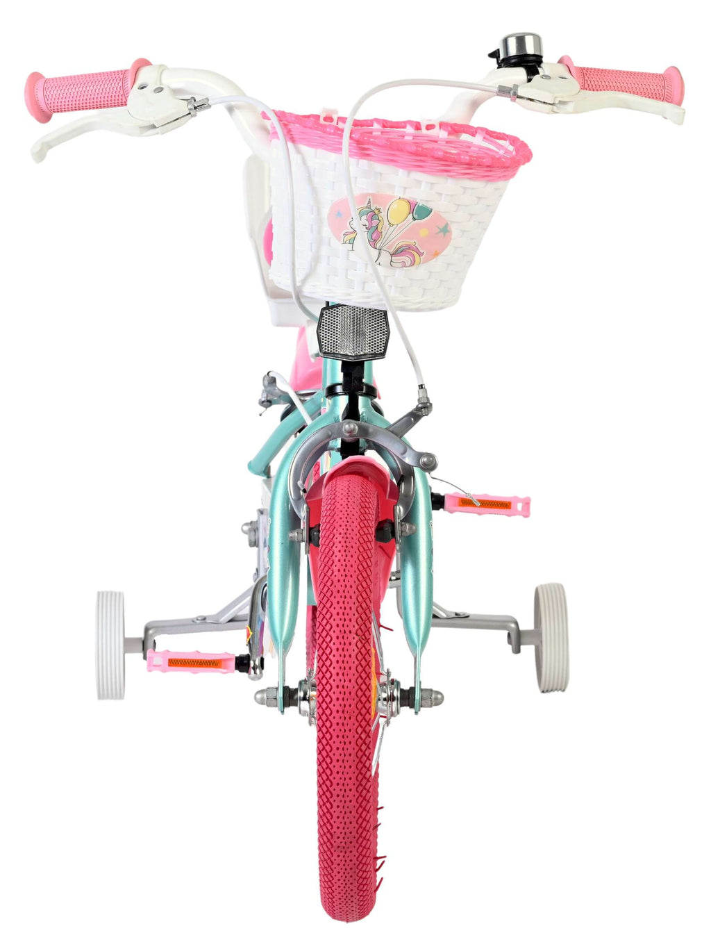 Volare unicorn kinderfiets - meisjes - 14 inch - groen - twee handremmen
