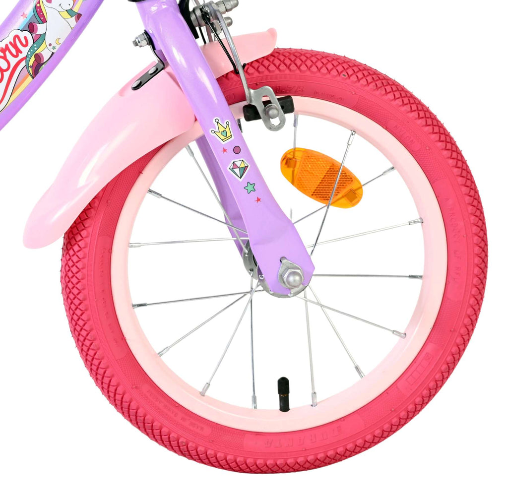 Volare unicorn kinderfiets - meisjes - 14 inch - paars