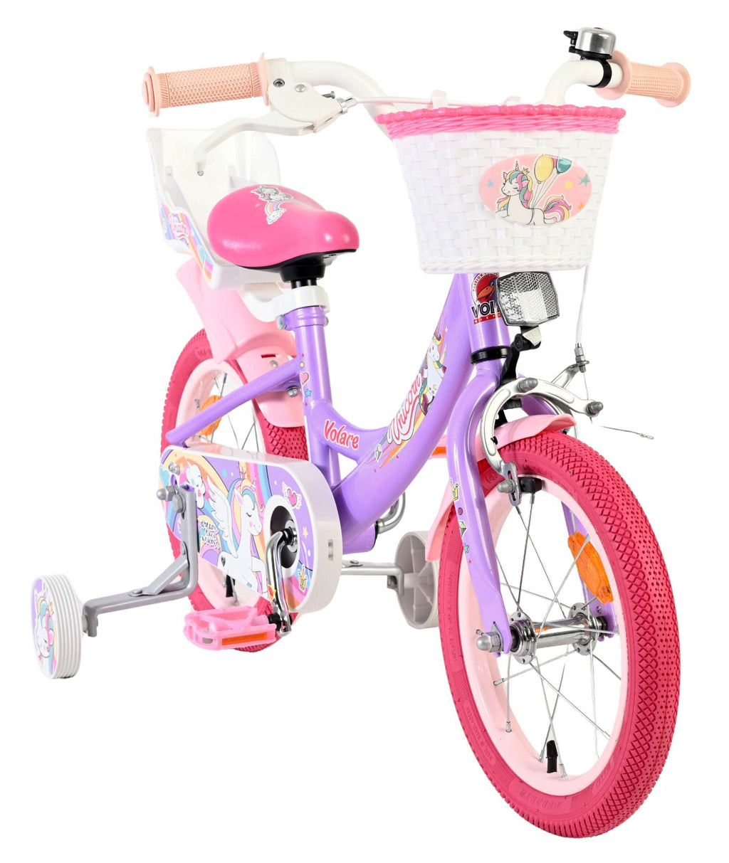 Volare unicorn kinderfiets - meisjes - 14 inch - paars