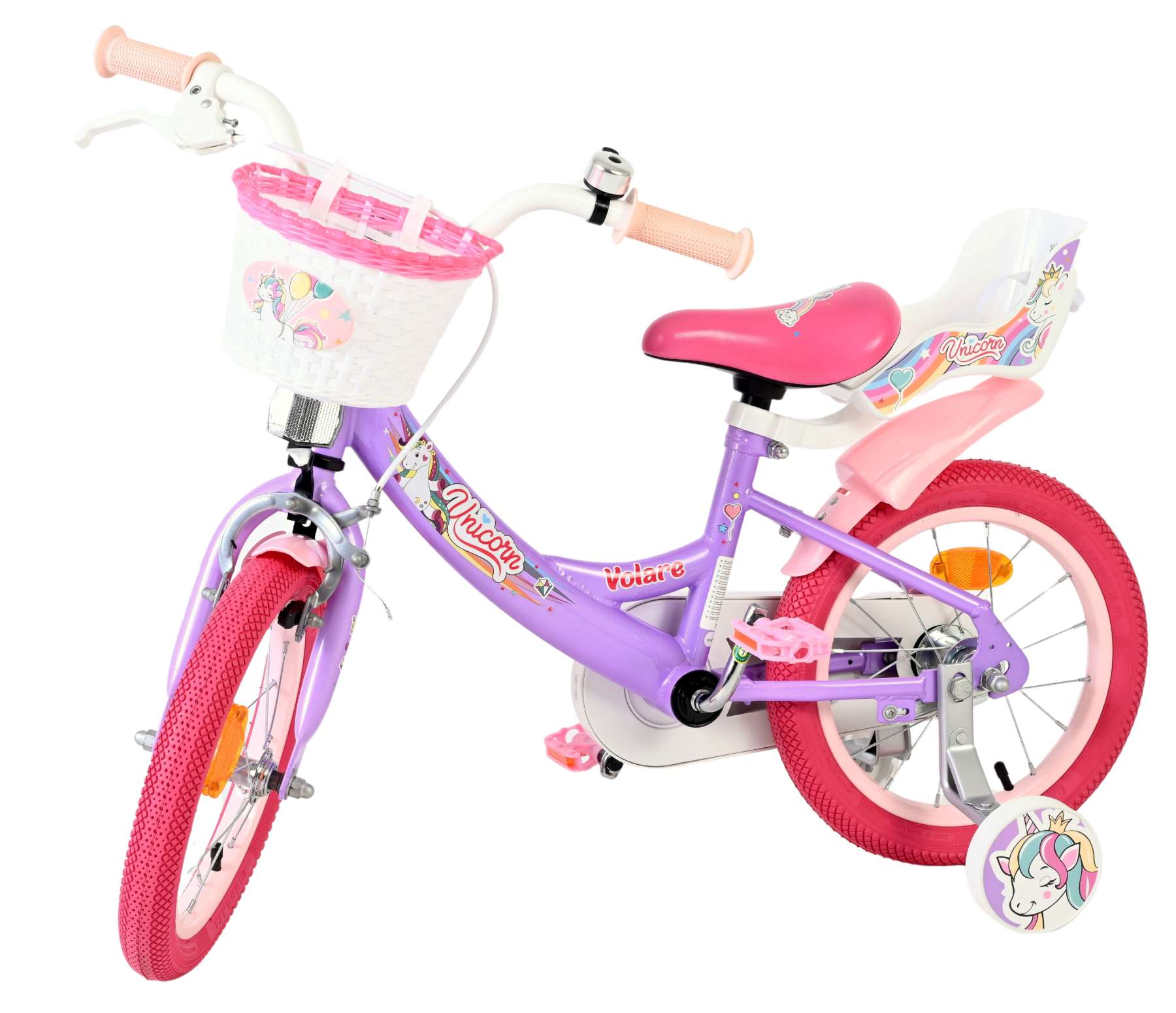 Volare unicorn kinderfiets - meisjes - 14 inch - paars