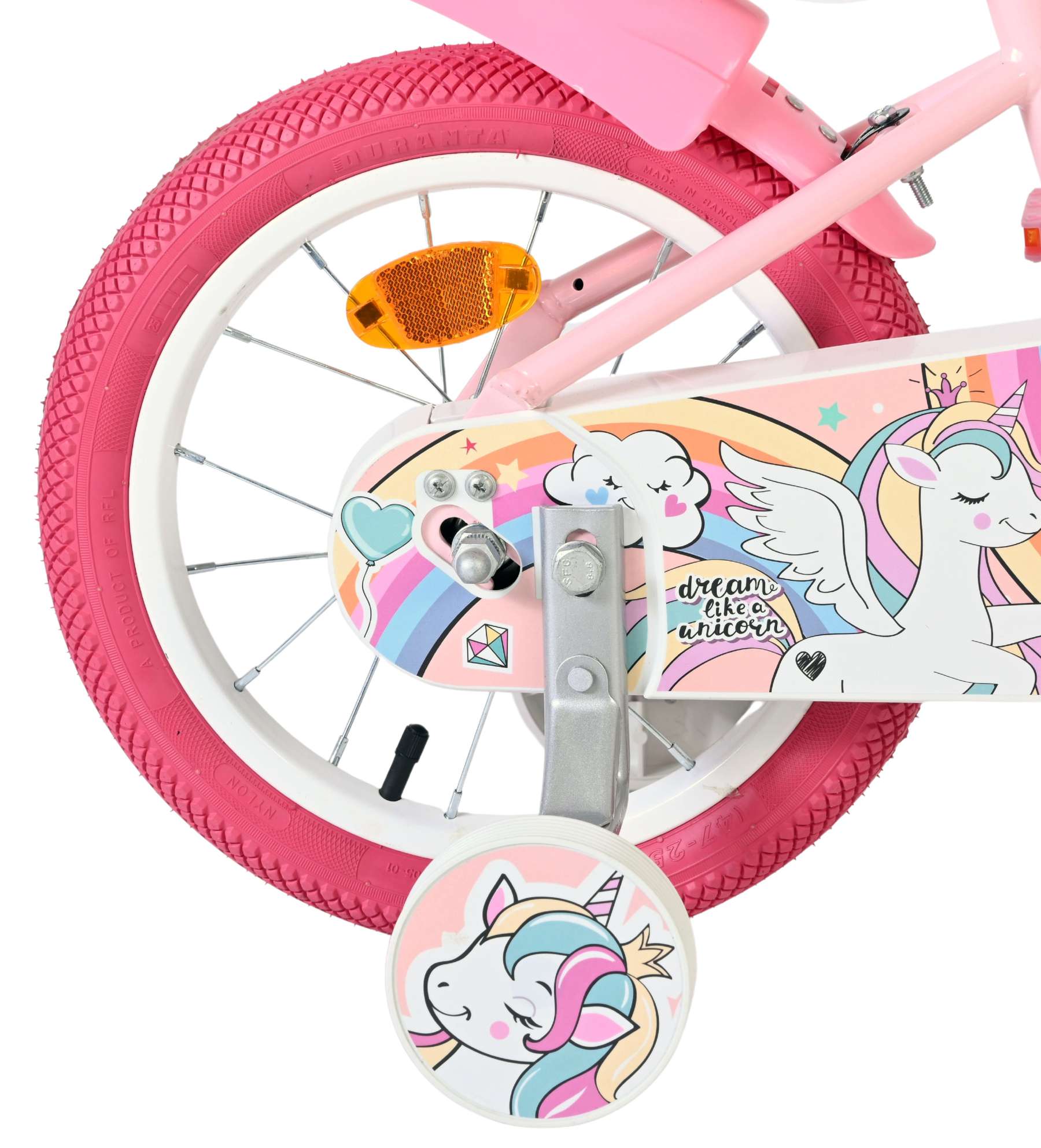 Volare unicorn kinderfiets - meisjes - 14 inch - roze