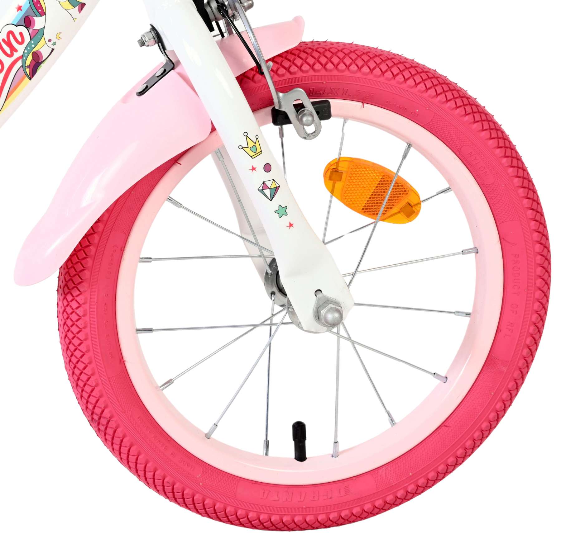 Volare unicorn kinderfiets - meisjes - 14 inch - wit