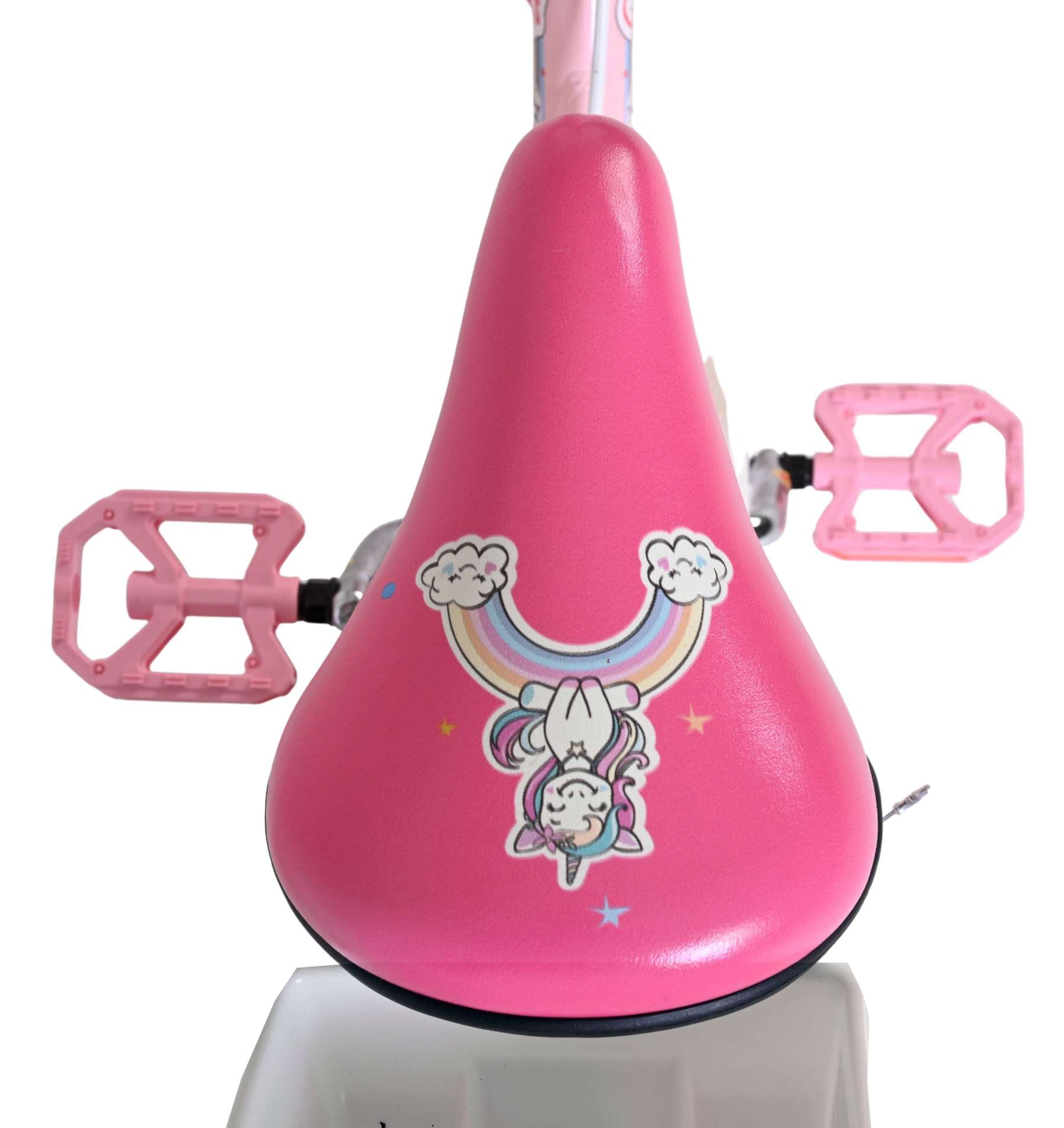 Volare Unicorn Kinderfahrrad - Mädchen - 16 Zoll - Rosa - Zwei Handbremsen