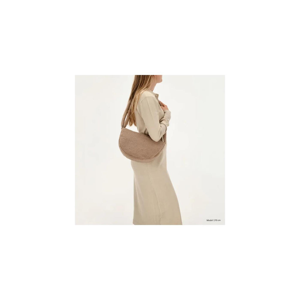 Beagles fluffy teddy moon bag schoudertas 34x21x8cm lugo taupe