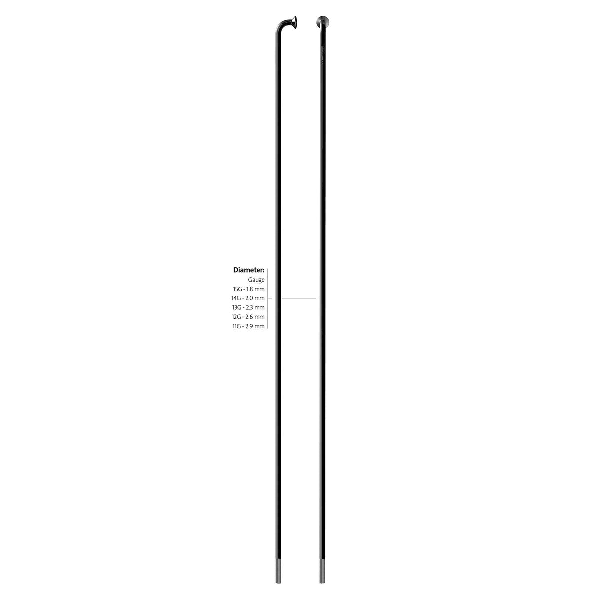 Sapim spaak 13-240 leader rvs zwart zonder nippel (100st)
