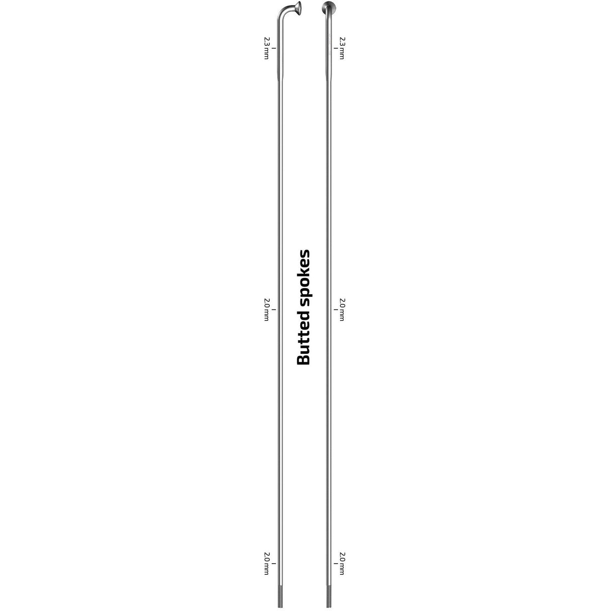 Sapim spaak 14-224 x-strong rvs zonder nippel (100st)