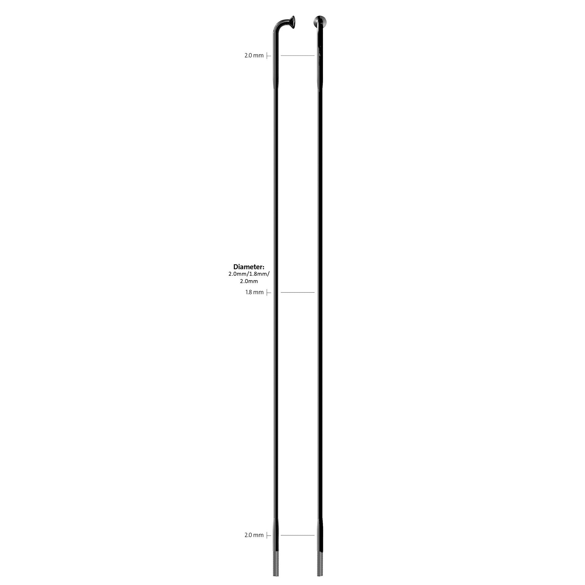 Sapim spaak 14-274l race rvs zwart zonder nippel (100st)
