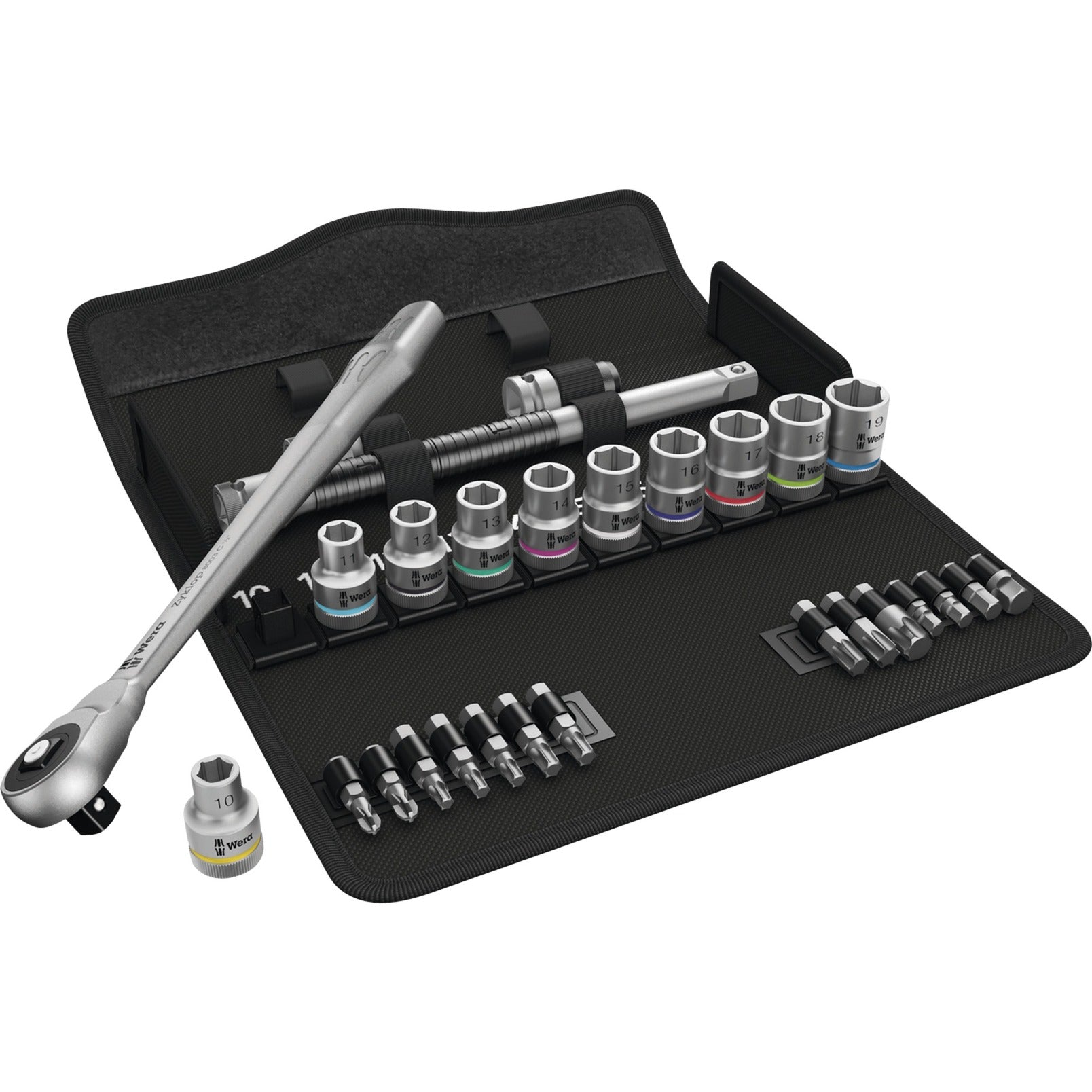 Wera 8100 SC 7 Zyklop Metall Knarrenset mit Durchsteckplein