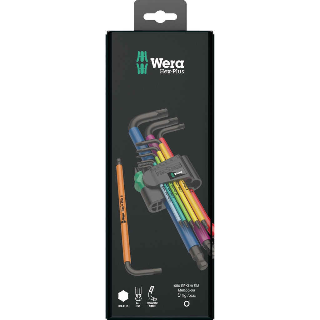 Wera 950 spkl 9 sm n multicolour stiftsleutelset, metrisch, blacklaser, 9 -delig - 1 stuk(s) - 05073593001