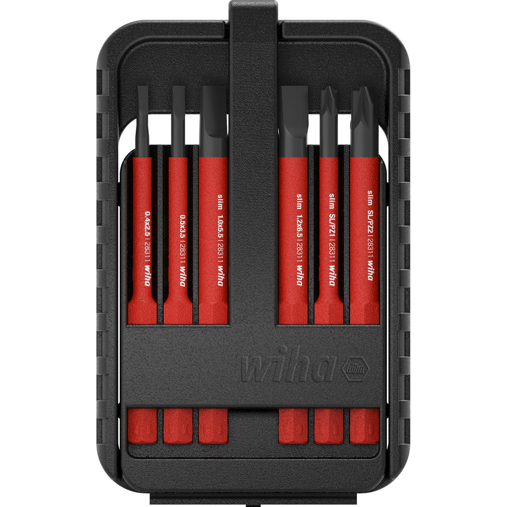 Wiha bitset slimbit electric sleufkop, pozidriv 7-delig incl. slimbit-box - 43157 - 43157