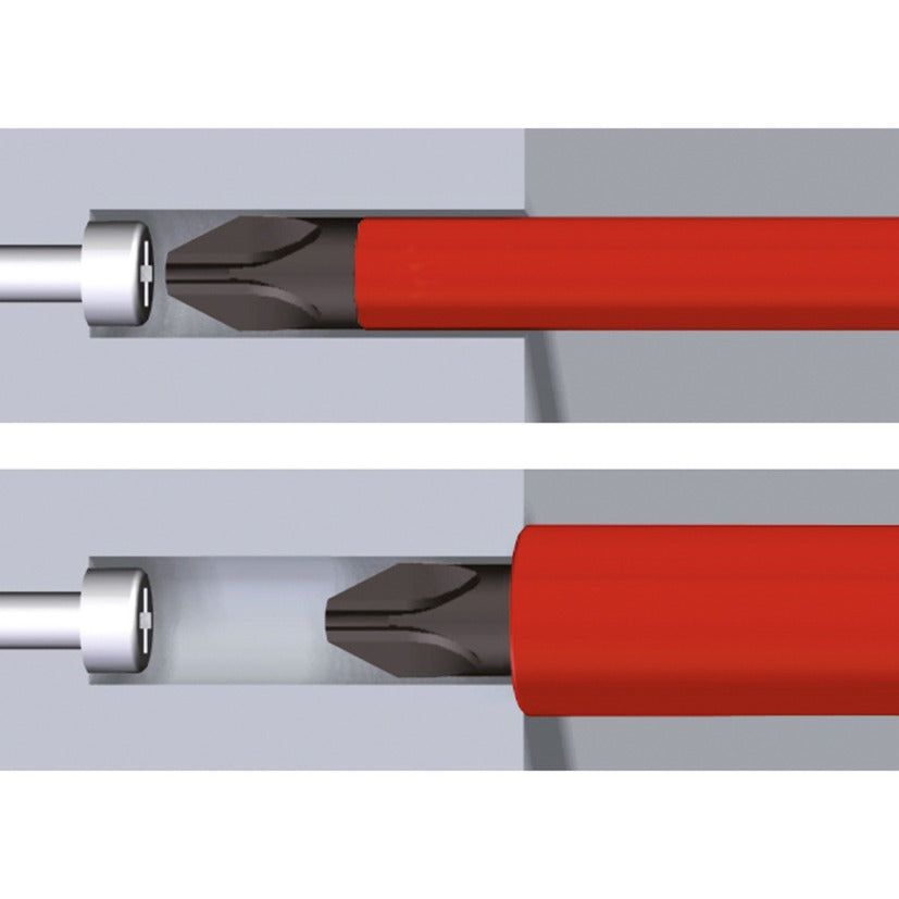Wiha schroevendraaier met (ph, sl, pz s) bitmagazijn liftup electric (rood geel, 7‐delig)