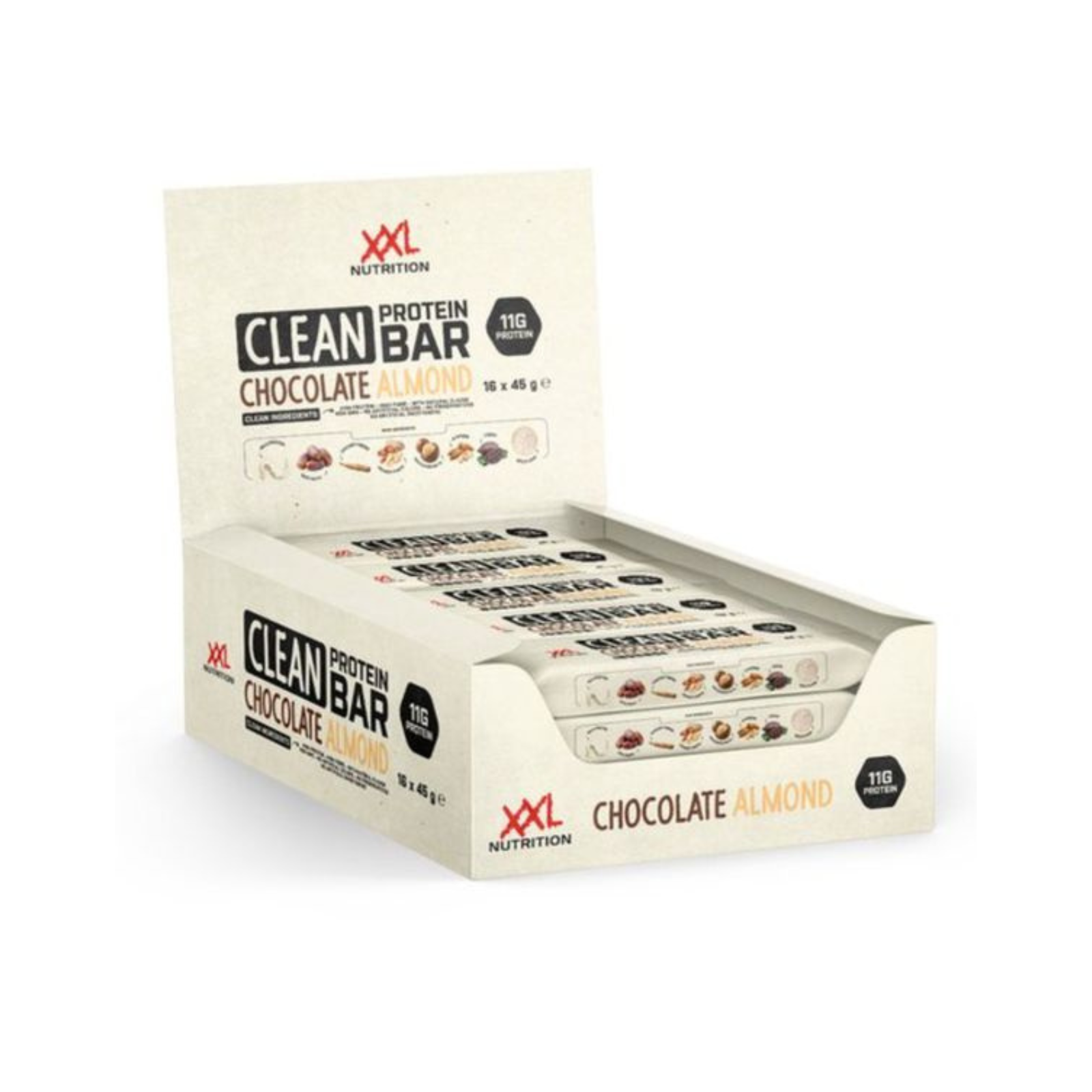 Xxl nutrition clean protein bar choco amandel (16x45 gram)