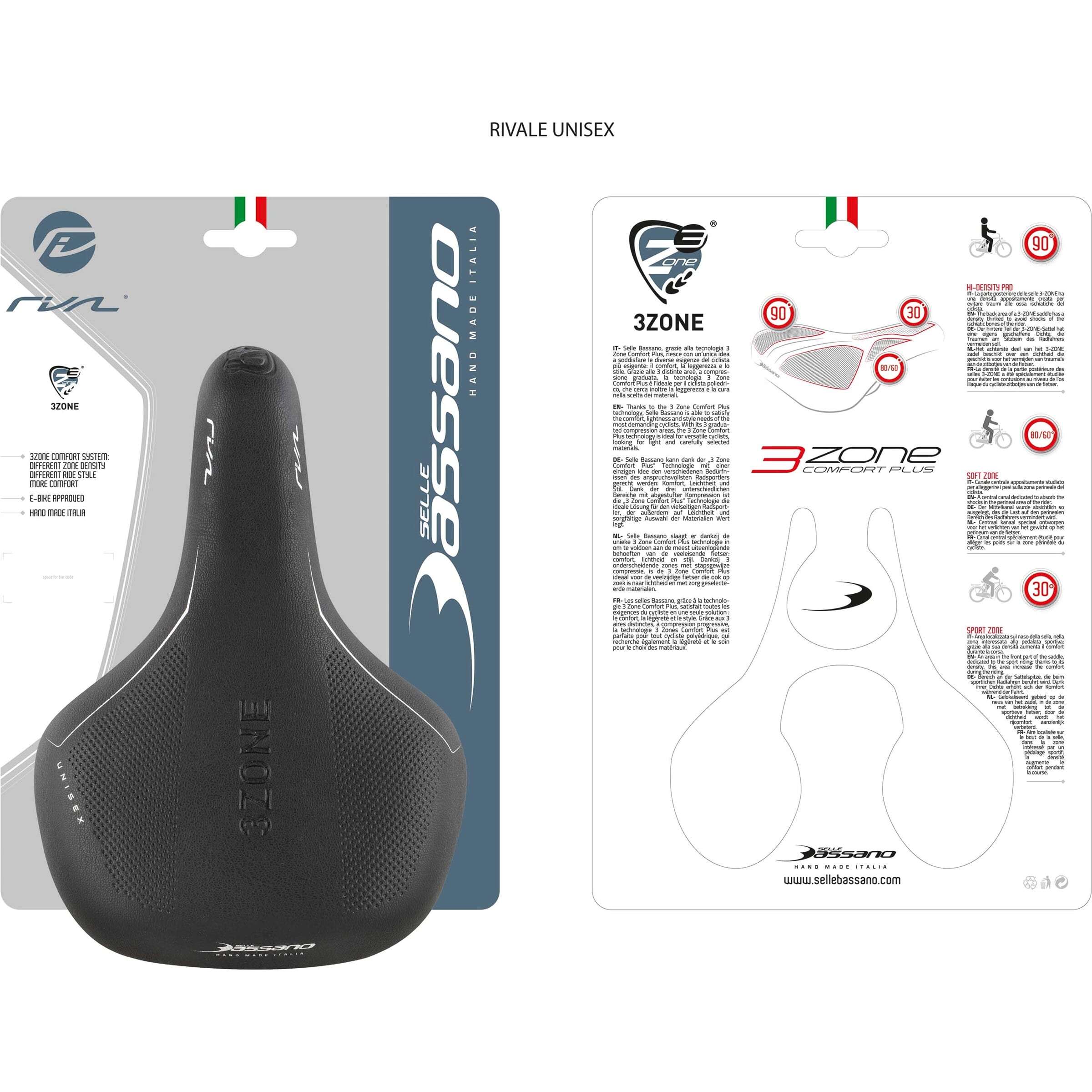 Selle Bassano Sattel Rival 3-Zonen Uni