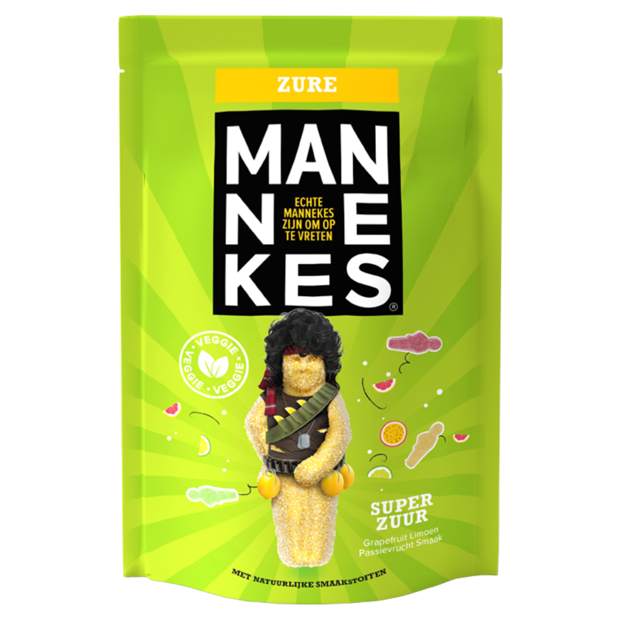 Echte mannekes zure mannekes zakje (25x 100gr)