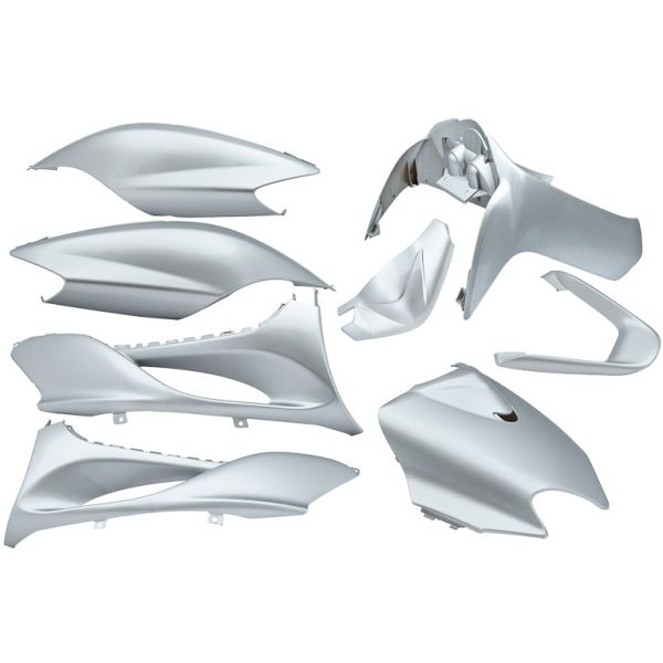 9-teiliges Kantenschutzplatten-Set für Yamaha Jog R MBK Machg – Metallic-Silber