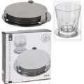 Excellent houseware onderzetters rvs set a 6 stuks in houder