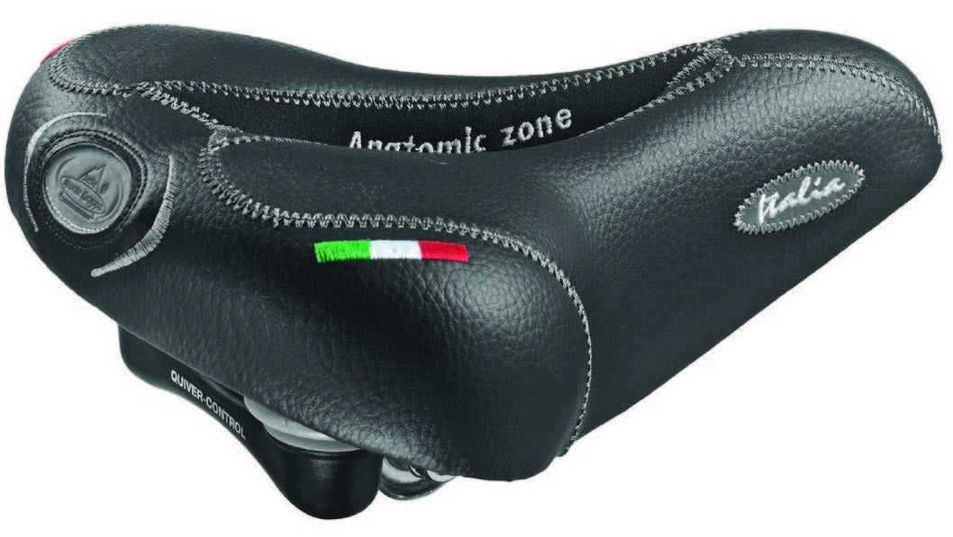 Selle Montegrappa Sattel Venus Elastomerfeder schwarz auf Karton