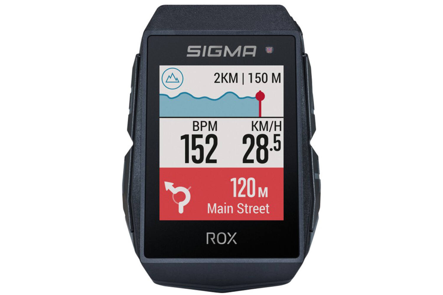 Sigma ROX 11.1 EVO GPS-Fahrradcomputer mit Standard-Lenkerhalterung – Schwarz
