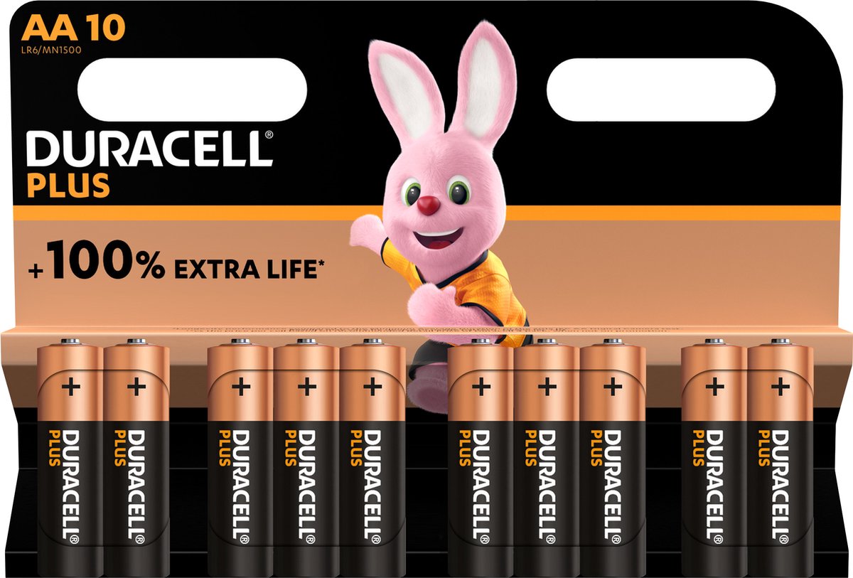 Duracell Plus Alkaline Penlite LR6 AA-Batteriepackung, 10 Stück