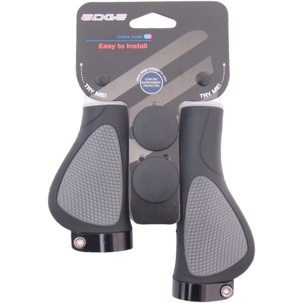 Edge ErgoCity Plus Lenkergriffset mit Sicherungsring - 136 95 mm - schwarz-grau