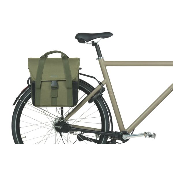 BASIL Einzel-Fahrradtasche, 16 Liter, 15 x 29 x 34 cm – Dunkelgrün