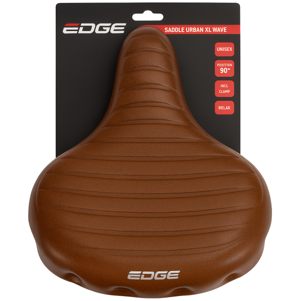 Fahrradsattel Edge Urban XL Wave - braun