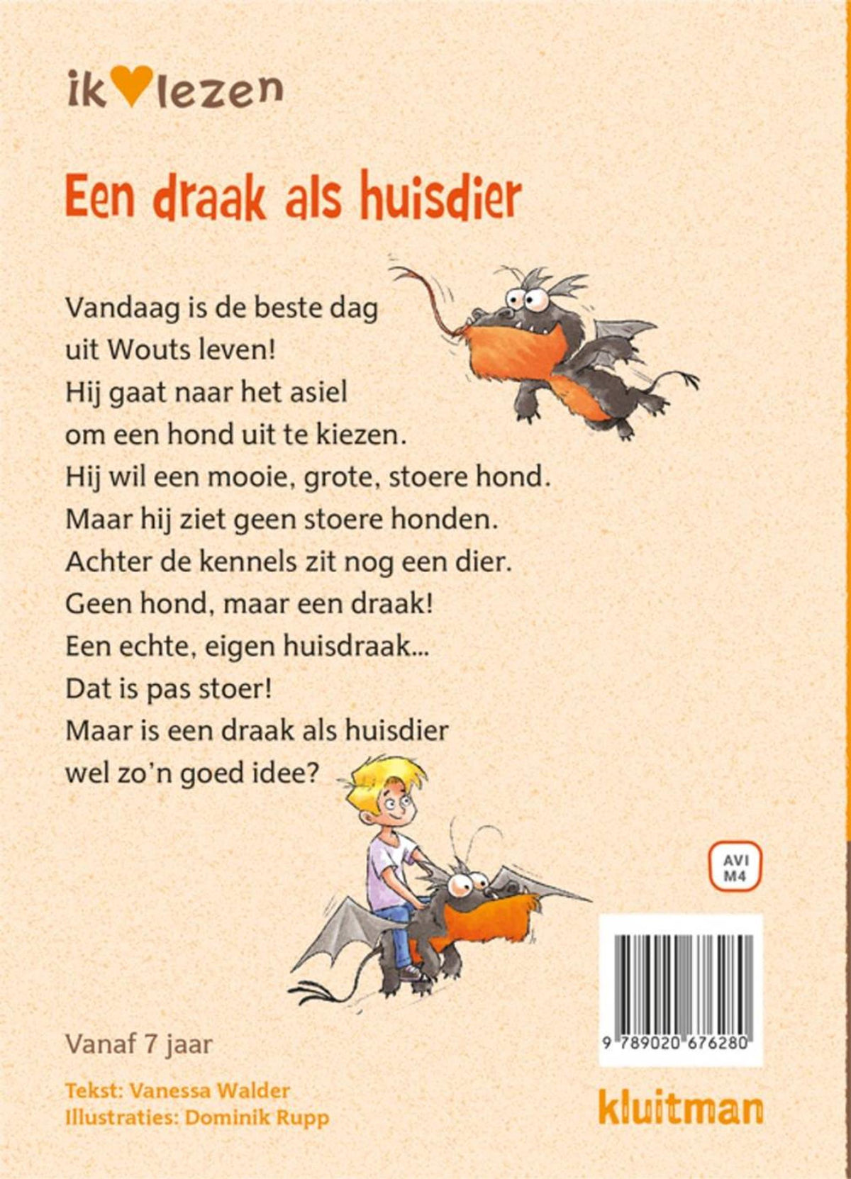 Kluitman ik hou van lezen - een draak als huidier avi-m4