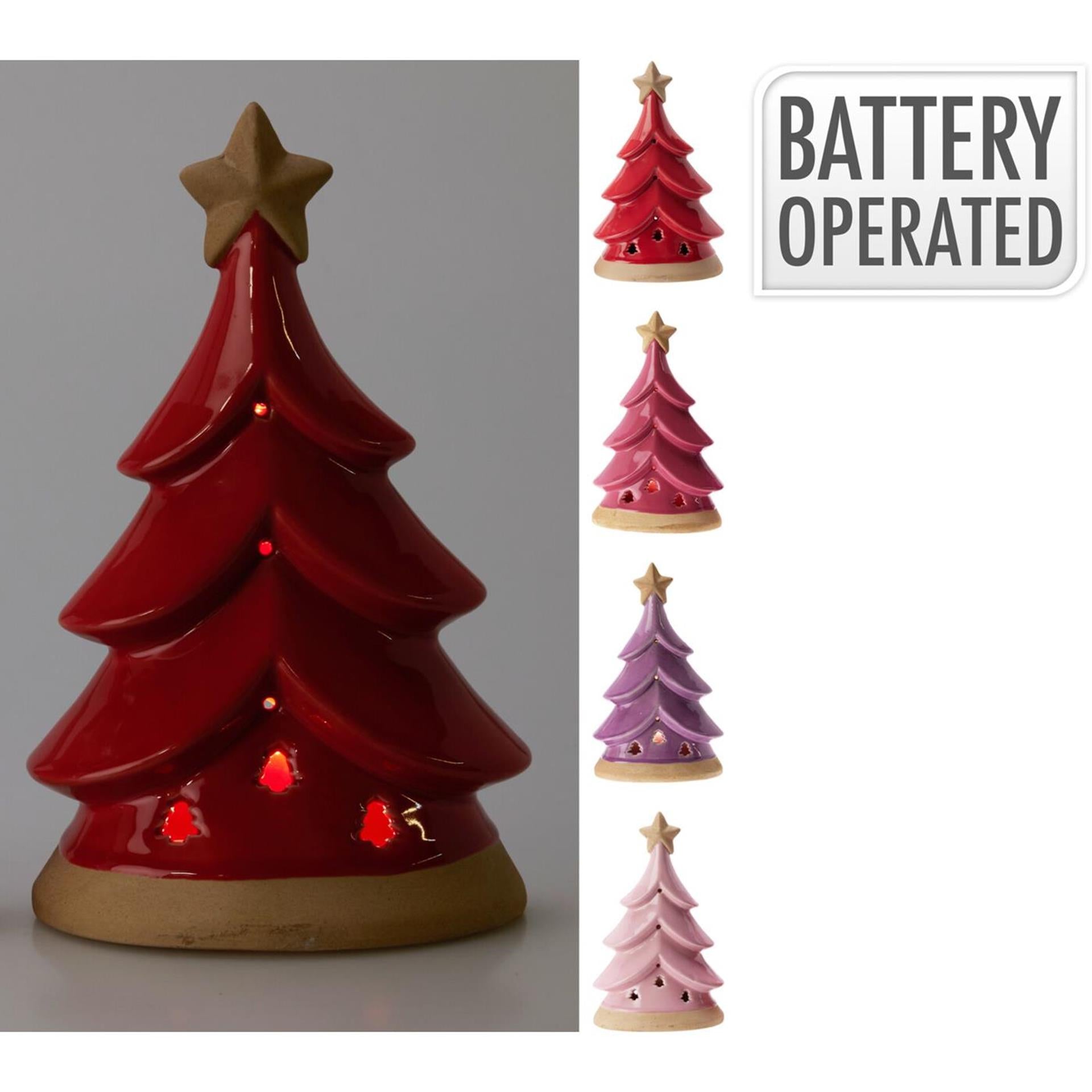 Home styling kerstboom beeld met led 22cm