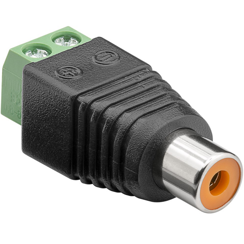 Aansluitblok 2-pin > rca stekker