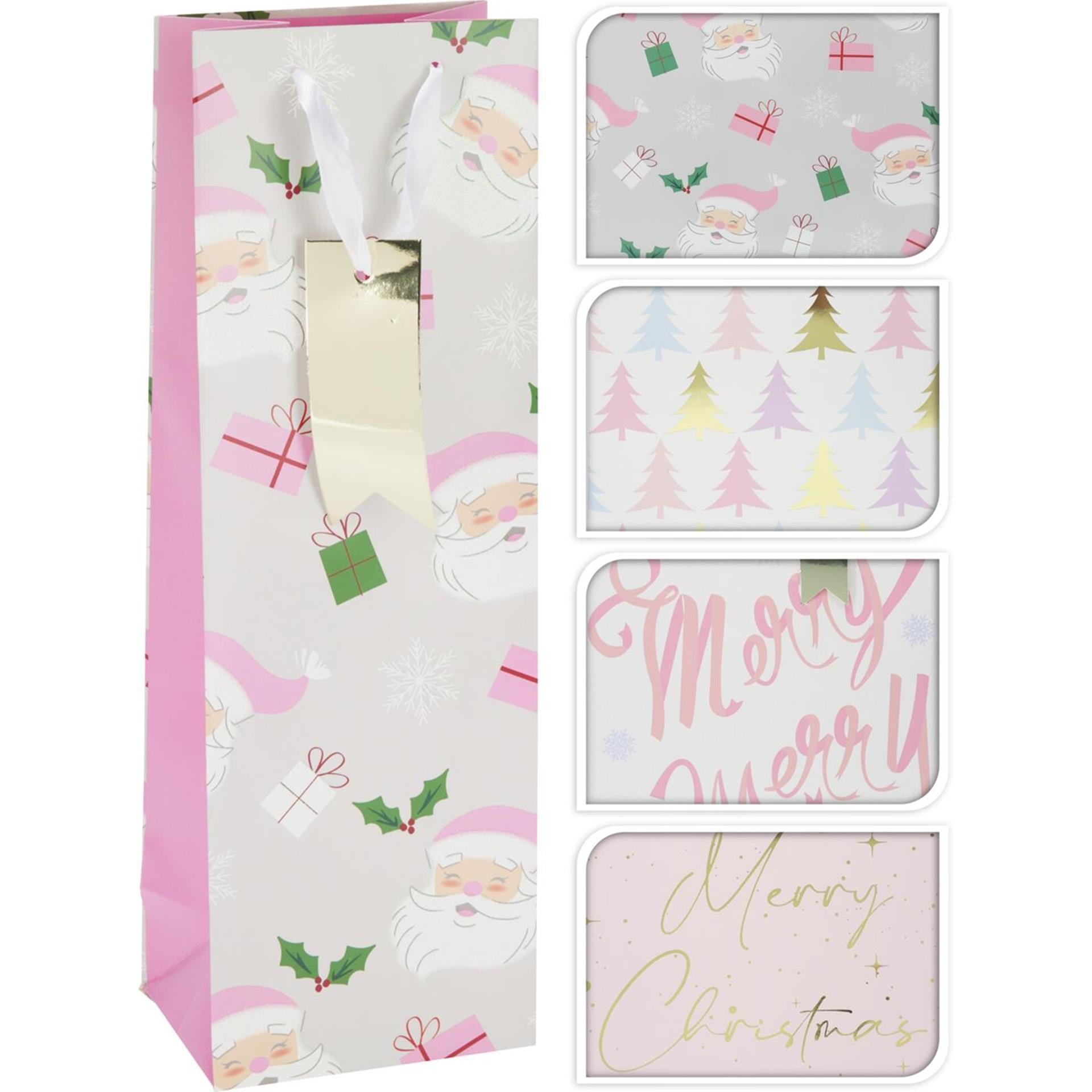 Home styling geschenktas voor fles kerst