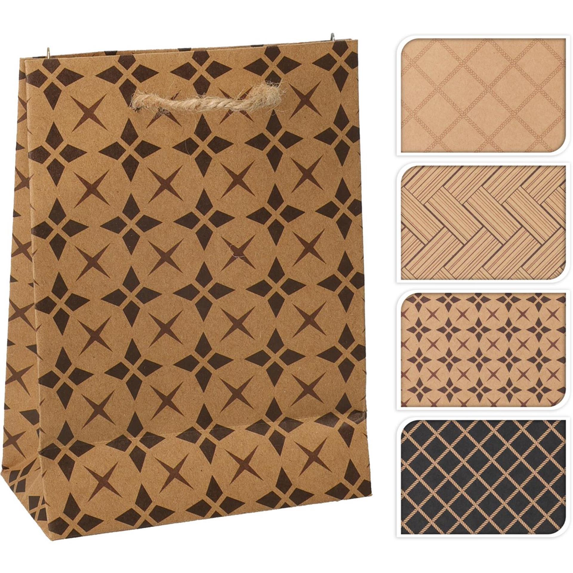 Home styling geschenktas kraft xs bruin papier