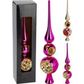 Home styling kerst piek 30cm glas 2 assorti
