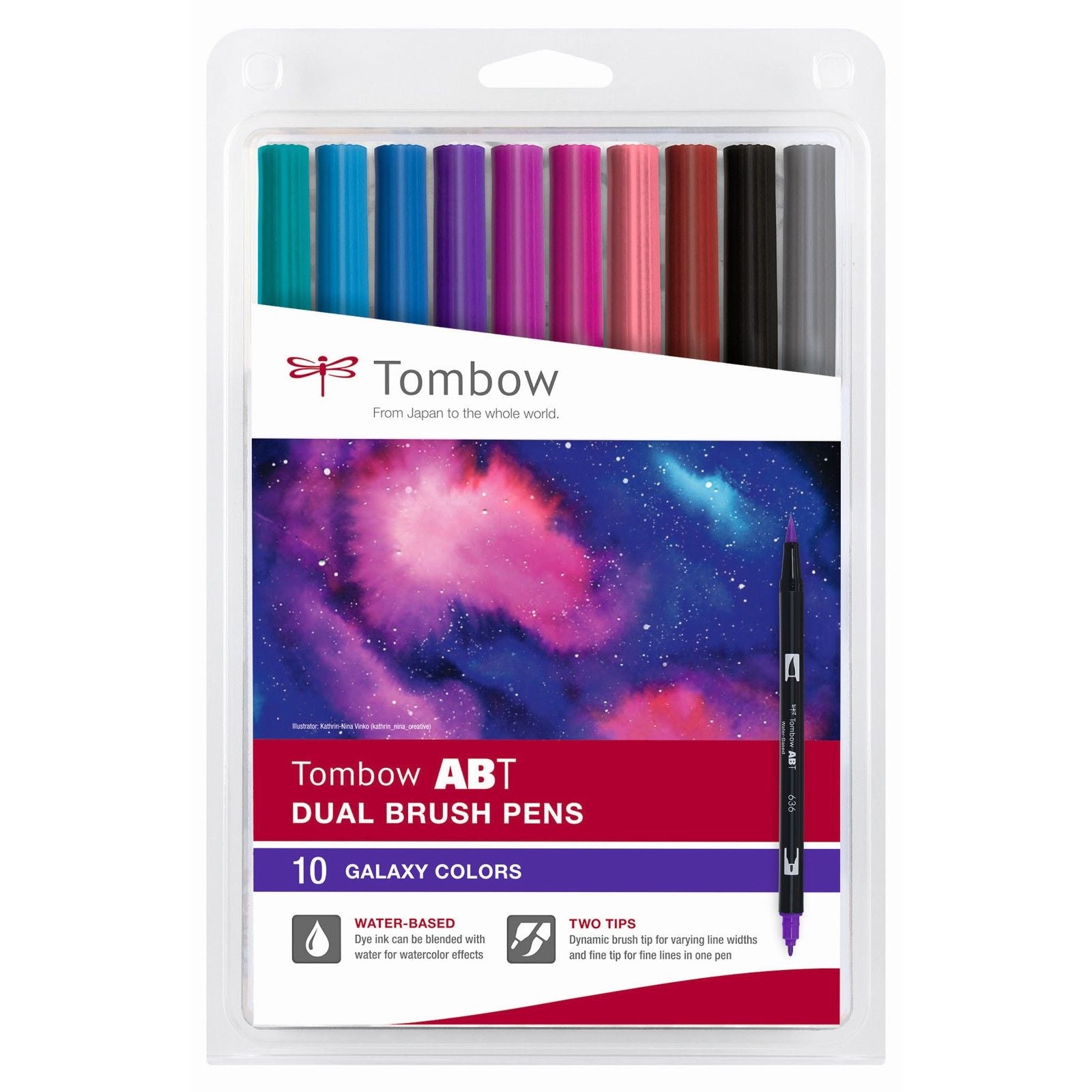 Tombow • brush pen abt dual brush pen 10x galaxy colors