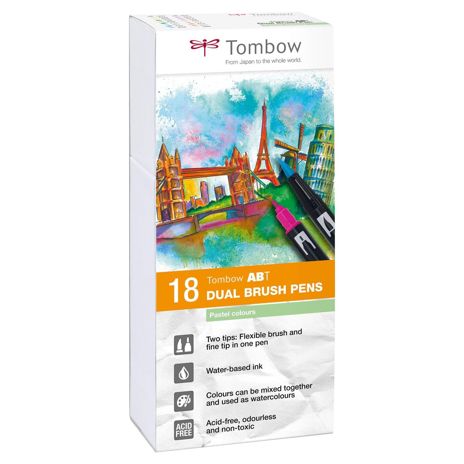 Tombow • brush pen abt dual brush pen 18x pastel colors