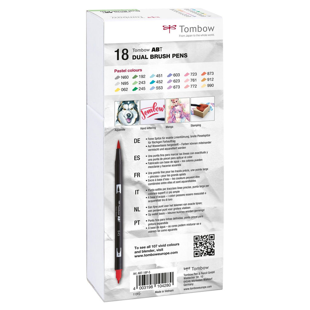 Tombow • brush pen abt dual brush pen 18x pastel colors