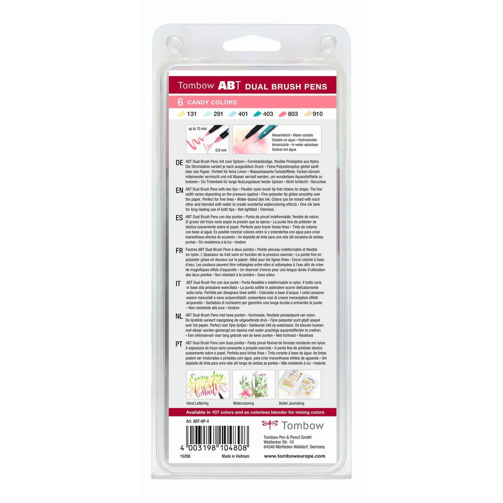 Tombow • abt dual brush pen set candy kleuren 6pcs