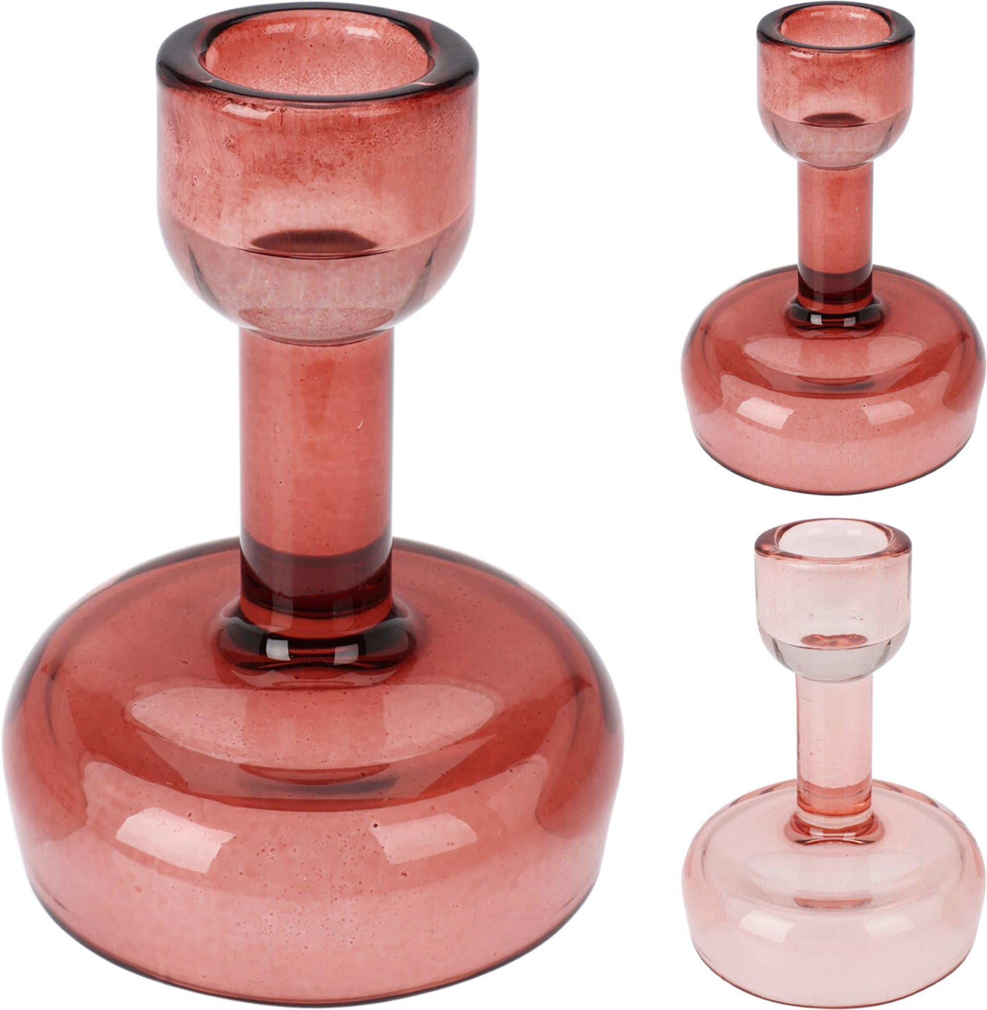 Home styling kandelaar glas 7x10cm omkeerbaar
