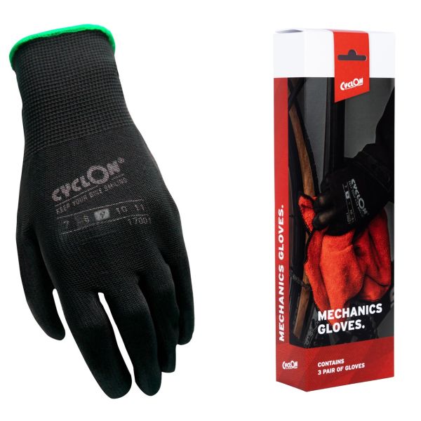 CyclOn Montagehandschuhe M9 Nylon PU Schwarz Grün (20 Paar)